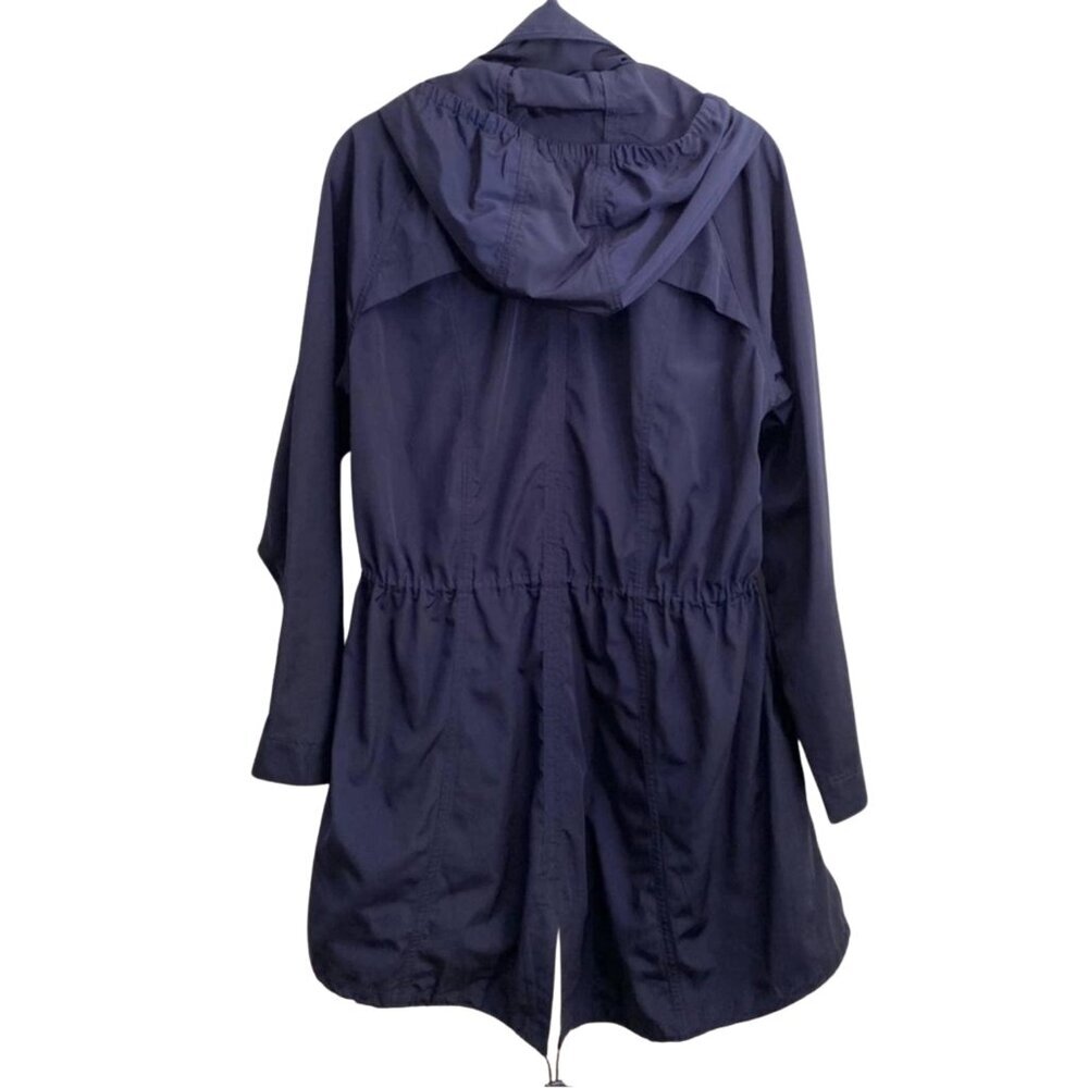 Athleta Drippity Jacket – Navy Blue (Size M) Stowable Hoodie Zip Up Front Pocket - Picture 4 of 7